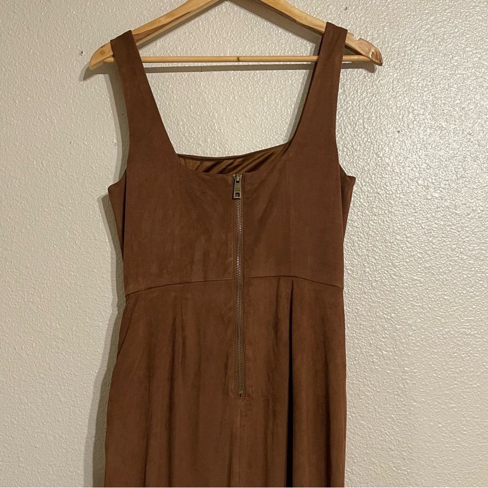 Steve Madden Milo‎ Micro Suede Brown Midi Dress - Picture 8 of 16